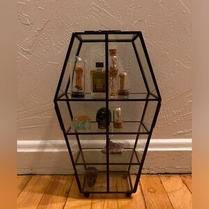 12” Glass Coffin Curio Cabinet